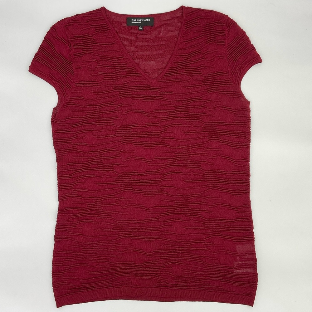 Jones New York Short Sleeve Sweater Knit Top